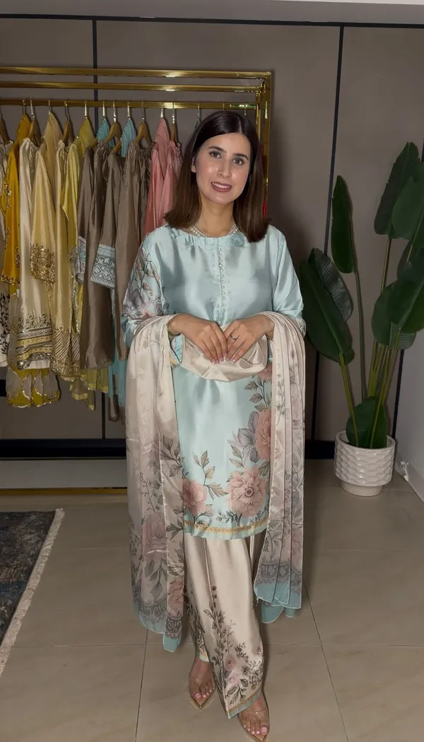 Aqua_Floral_Print_Straight_Kurta_Set_For_Women