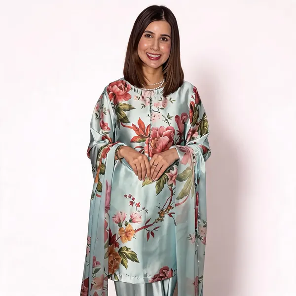 Blue_Satin_Floral_Print_Suit_Set_for_Women