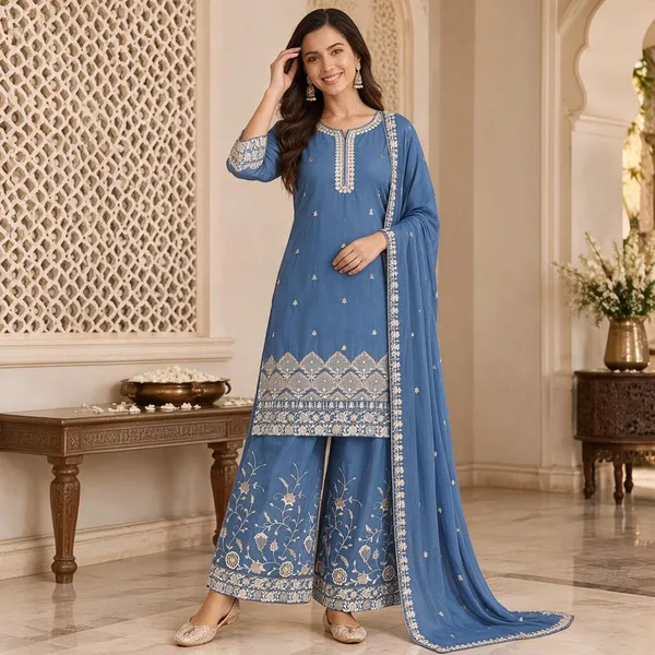 Green_Kurta_Set_With_Dupatta_Viscose_Silk_For_Women