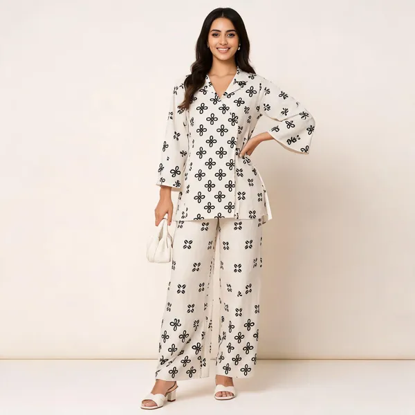 White_Floral_Print_Relaxed_Fit_Co-Ord_Set_for_Women