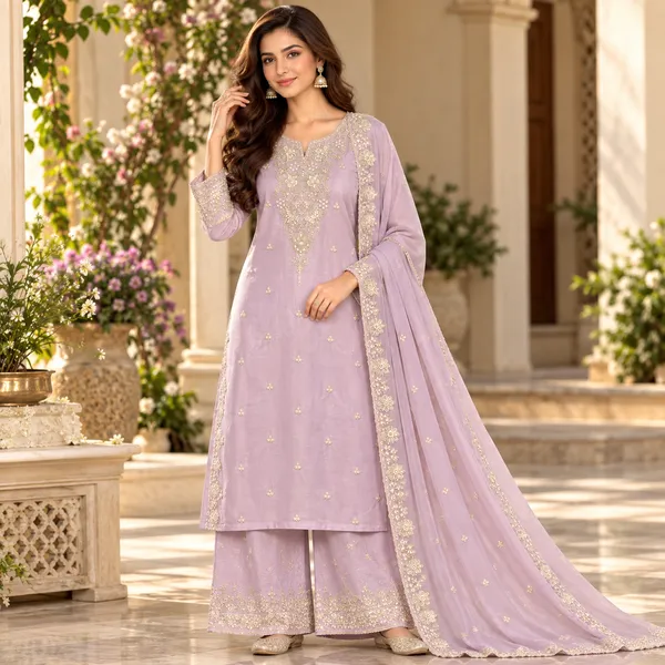 Lavender_Embroidered_Kurta_Set_For_Women