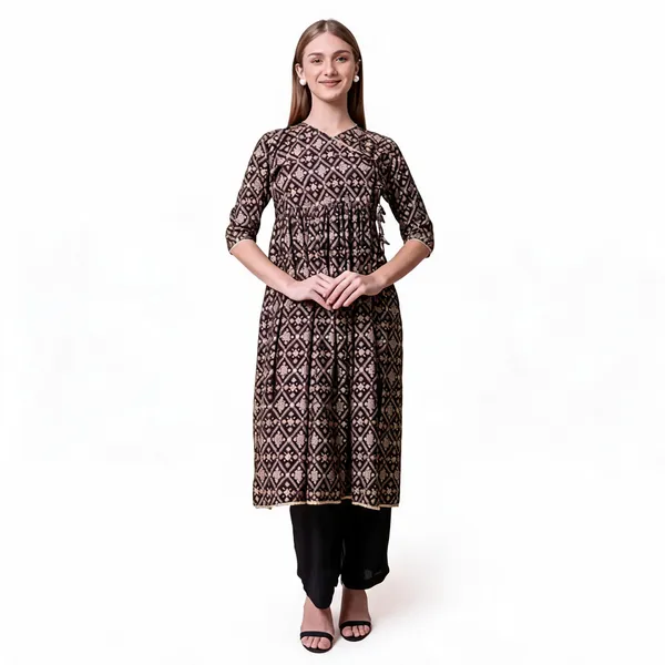 Black_Printed_Straight_Kurta_Set_For_Women