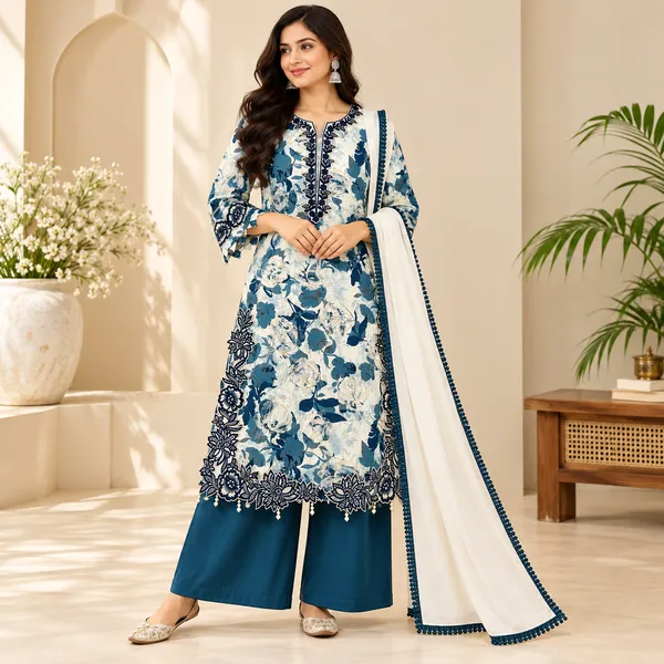 white_and_green_kurti_set_for_women_