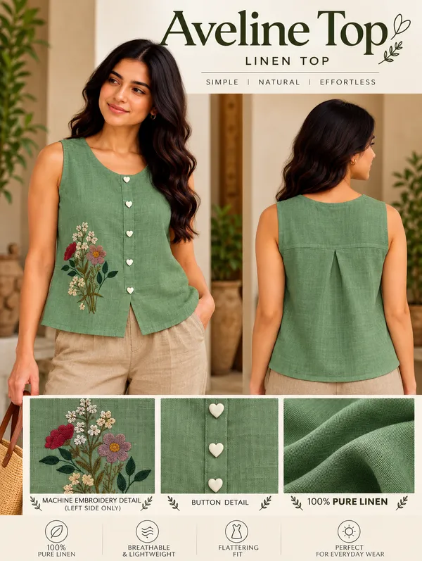 Green_Linen_Sleeveless_Top_for_Women