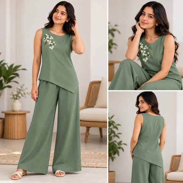 Green_Linen_Asymmetric_Co-Ord_Set_for_Women