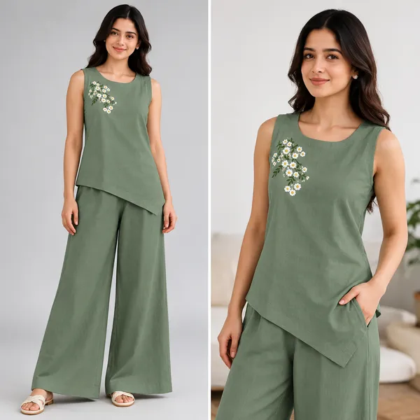 Green_Linen_Asymmetric_Co-Ord_Set_for_Women