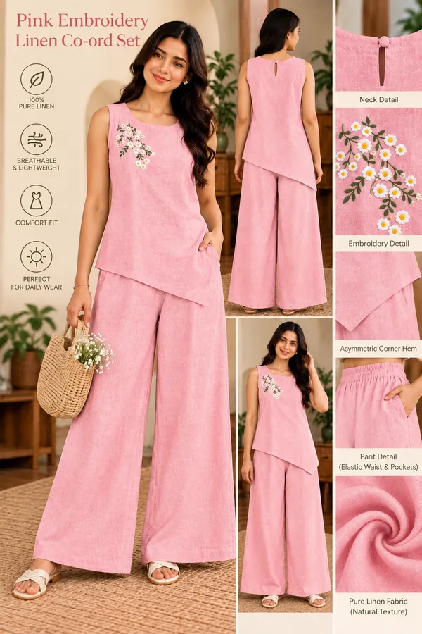 Pink_Linen_Asymmetric_Co-Ord_Set_For_Women