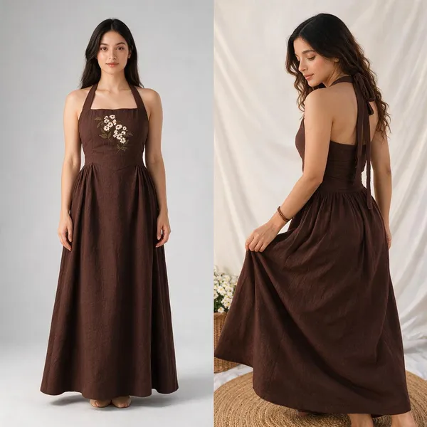 Brown_Linen_Embroidered_Maxi_Dress_for_Women