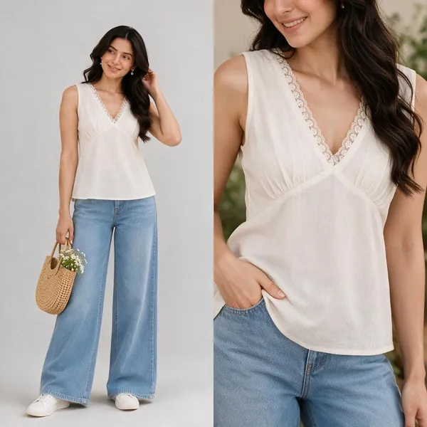 White_Linen_Regular_Fit_Lace_Top_for_Women