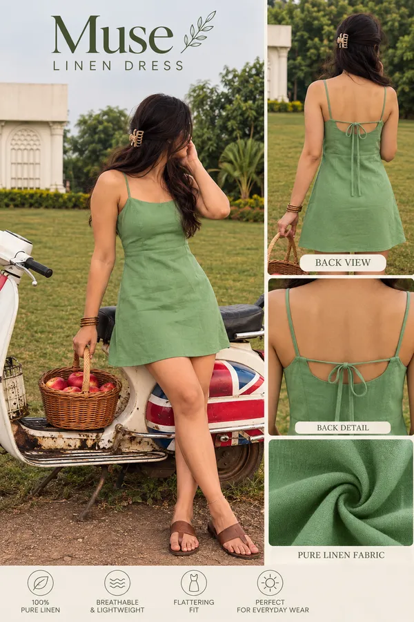 Green_Linen_A-Line_Mini_Dress_for_Women