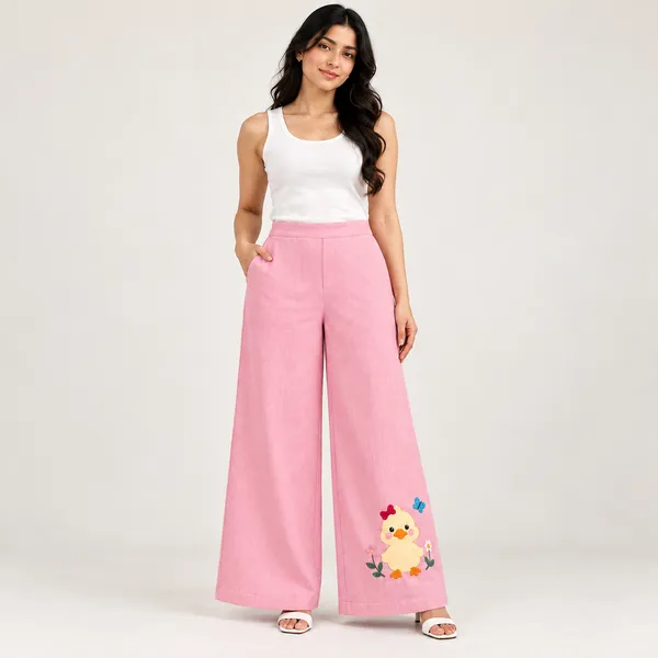 Pink_Linen_Wide_Leg_Pant_for_Women