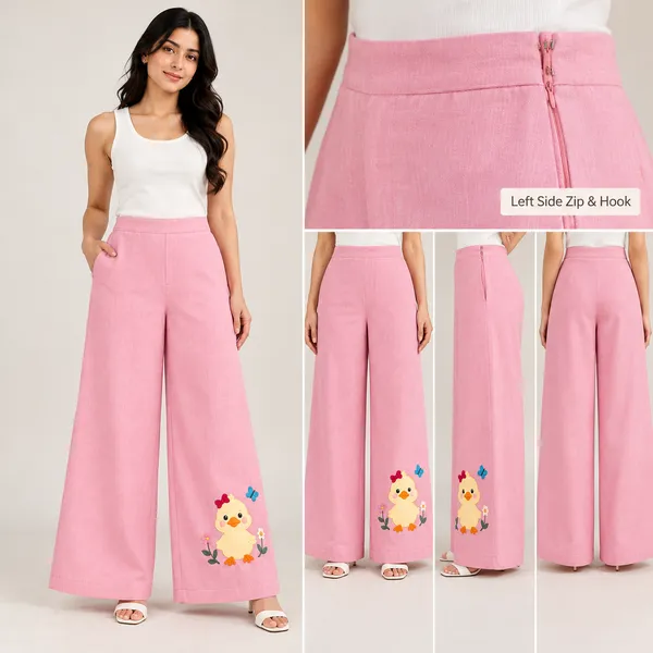 Pink_Linen_Wide_Leg_Pant_for_Women