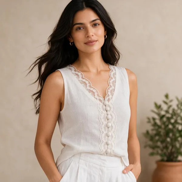 White_Linen_Lace_Trim_Sleeveless_Top_for_Women