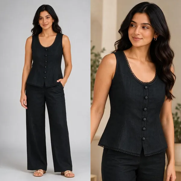 Black_Linen_Sleeveless_Button_Top_for_Women