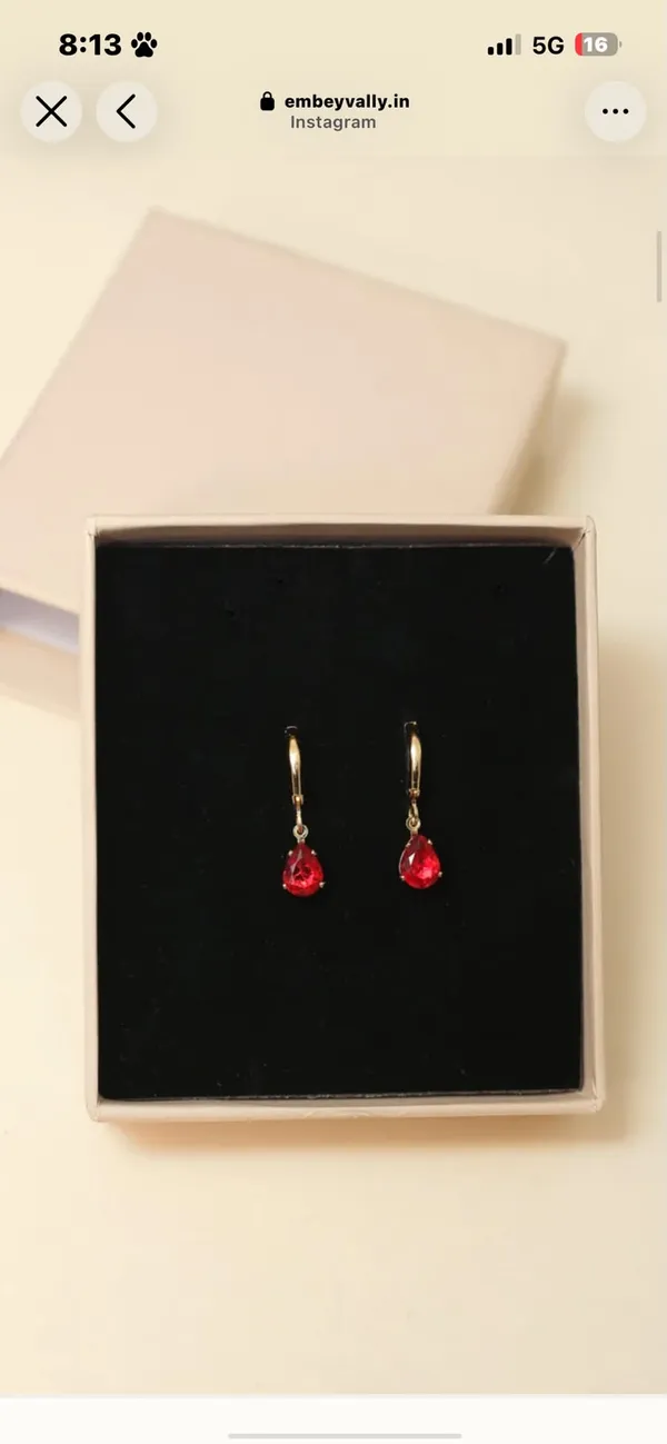 Red_Gold_Tone_Drop_Earrings_for_Women