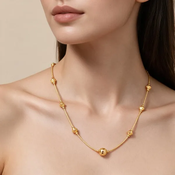 Gold_Tone_Beaded_Chain_Necklace_For_Women
