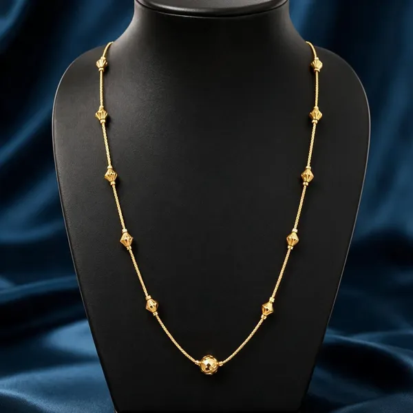 Gold_Tone_Beaded_Chain_Necklace_For_Women