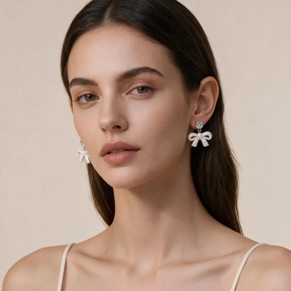 White_Bow_Crystal_Stud_Earrings_For_Women