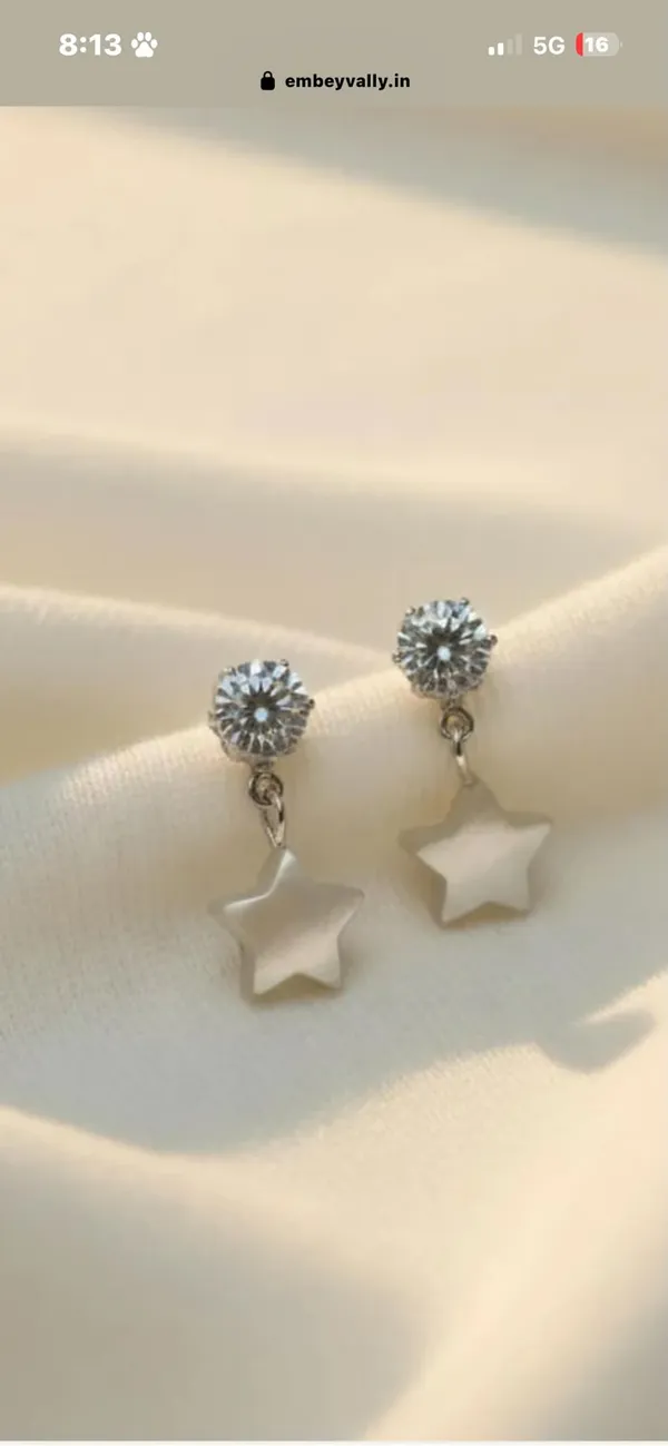 Silver_Tone_Star_Drop_Earrings_for_Women