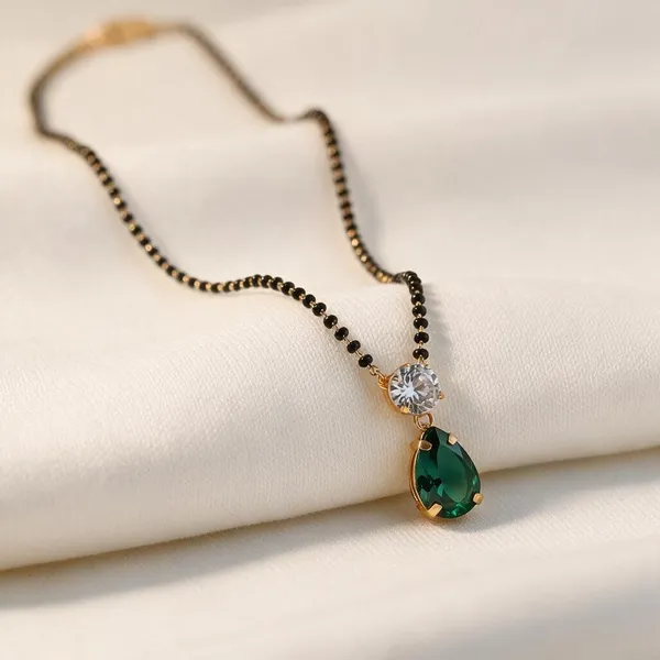 Gold_Tone_Green_Stone_Mangalsutra_Necklace_For_Women