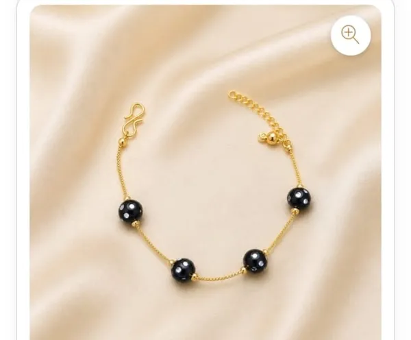 Gold_Tone_Black_Beaded_Bracelet_for_Women