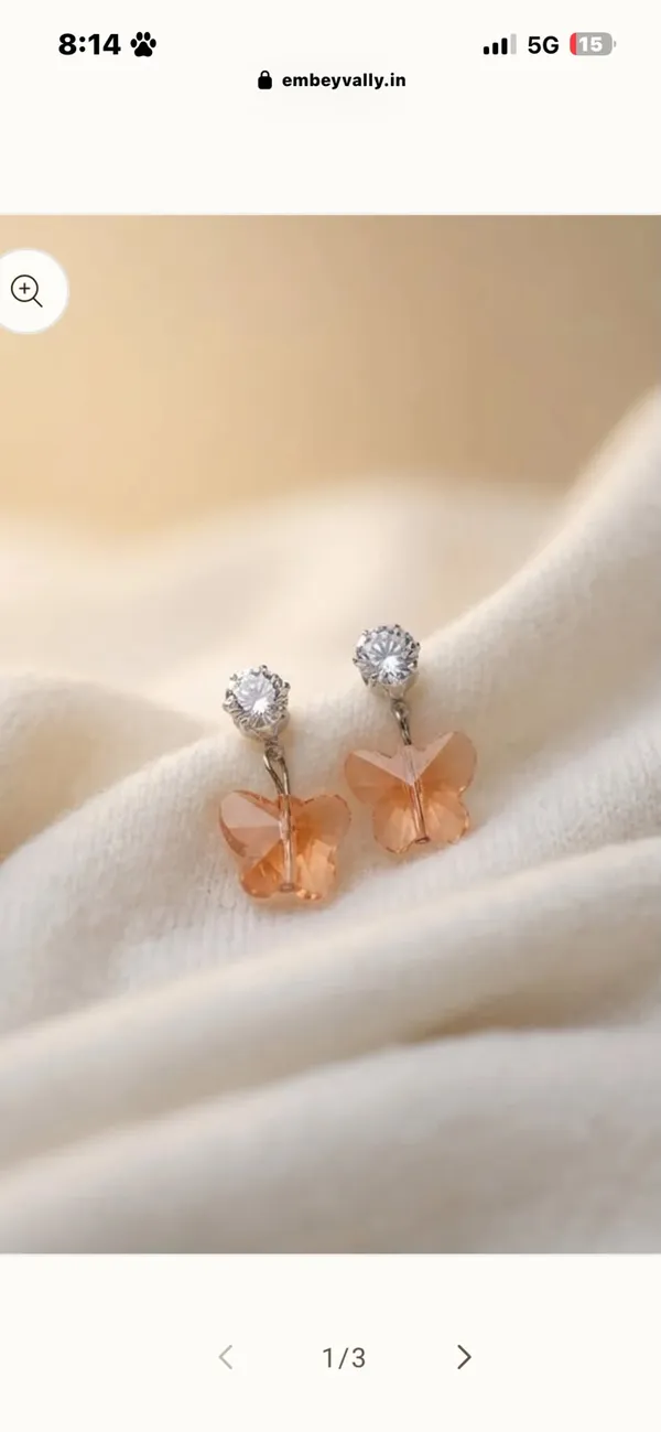 Orange_Butterfly_Drop_Earrings_for_Women