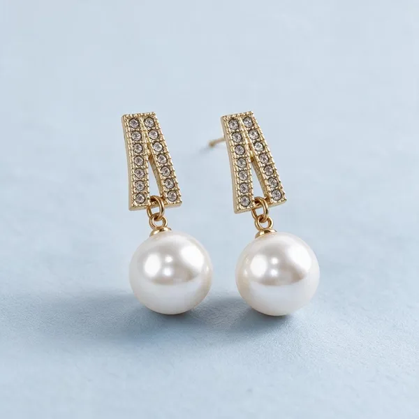 Gold_Tone_Pearl_Drop_Earrings_For_Women