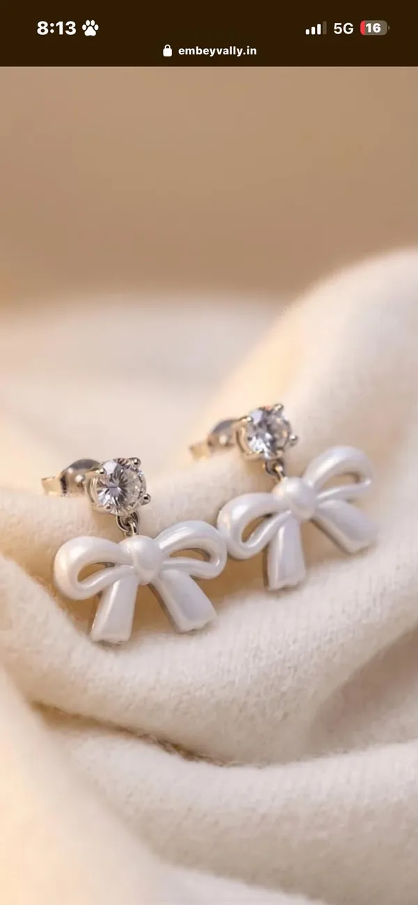 White_Bow_Crystal_Stud_Earrings_for_Women