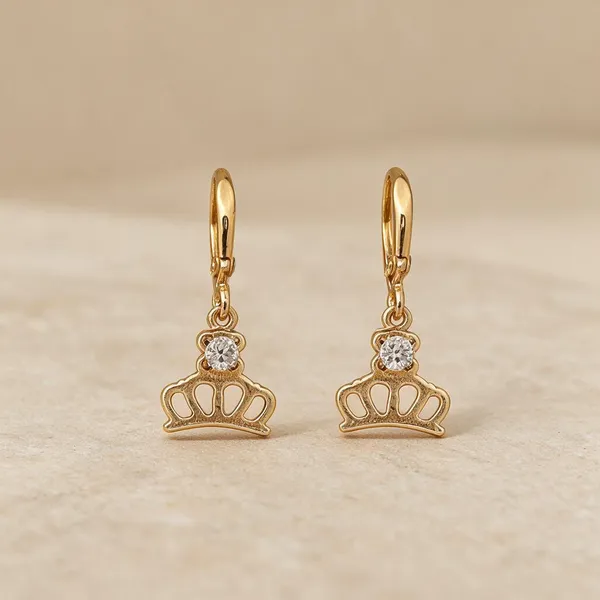 Gold_Tone_Crown_Drop_Earrings_For_Women