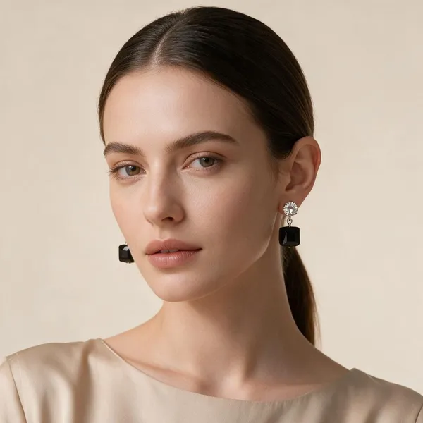 Black_Geometric_Drop_Earrings_For_Women
