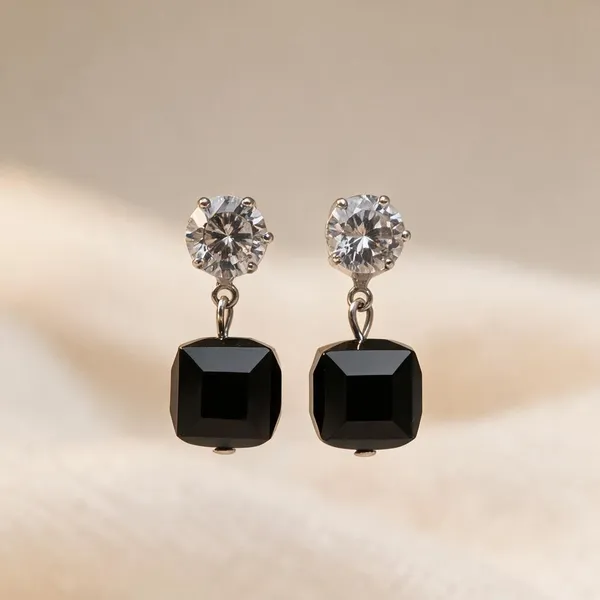 Black_Geometric_Drop_Earrings_For_Women