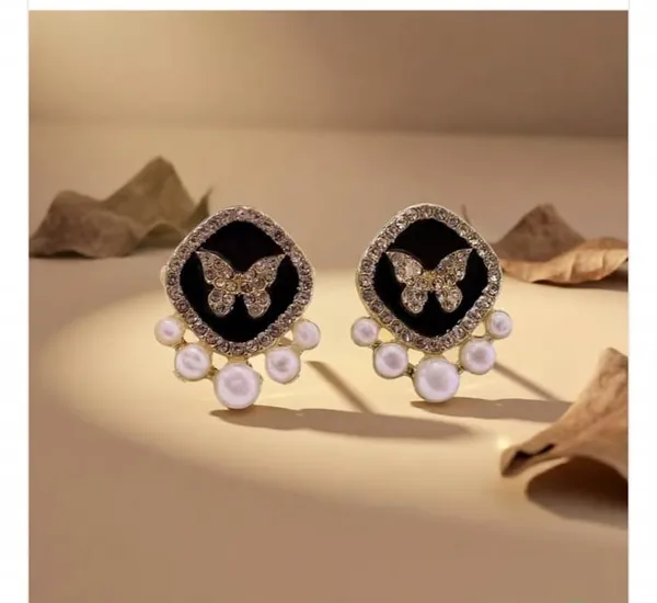 Black_Butterfly_Pearl_Drop_Earrings_for_Women