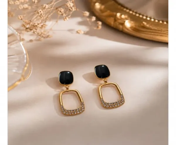 Black_Gold_Tone_Geometric_Drop_Earrings_for_Women