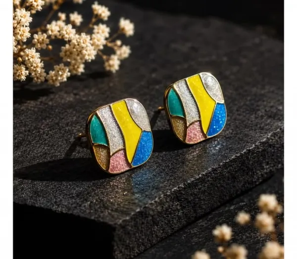 Multicolour_Geometric_Stud_Earrings_for_Women