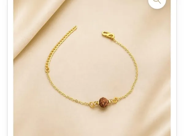 Gold_Tone_Rudraksha_Bead_Chain_Bracelet_For_Men_And_Women