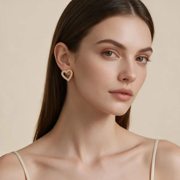 Gold_Tone_Heart_Stud_Earrings_For_Women