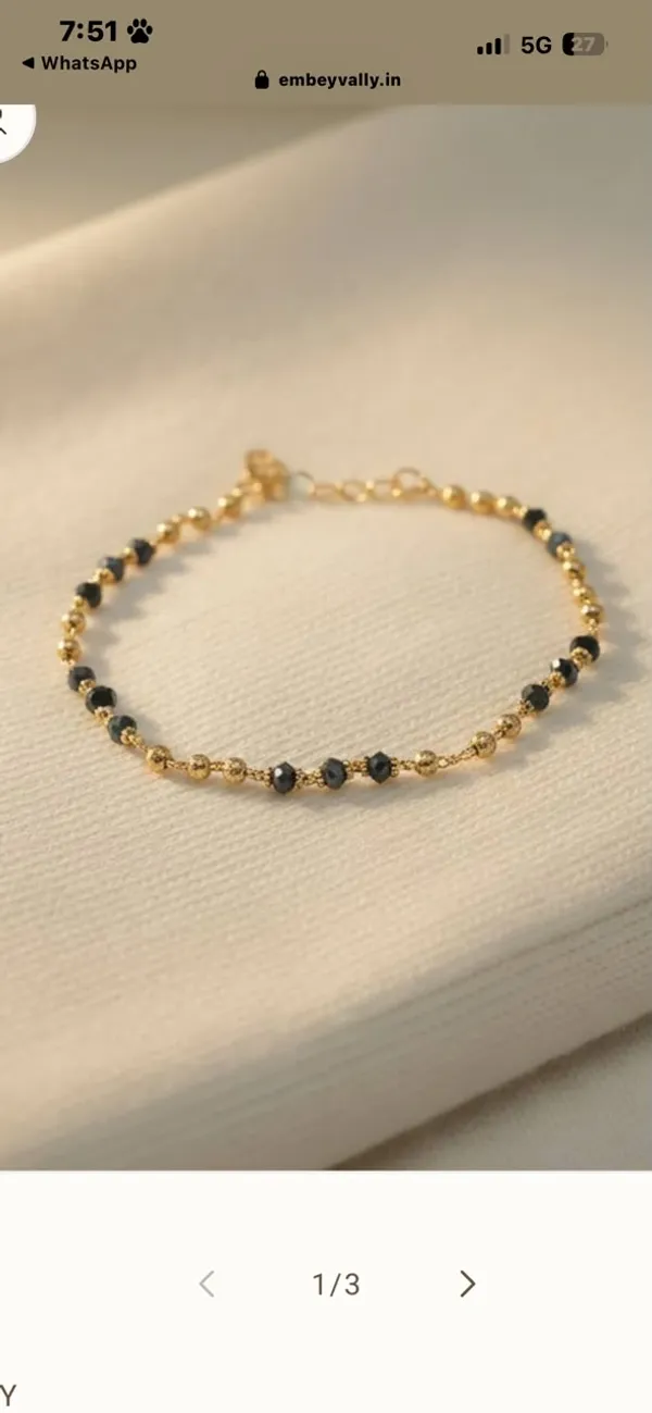 Gold_Tone_Black_Beaded_Bracelet_for_Women