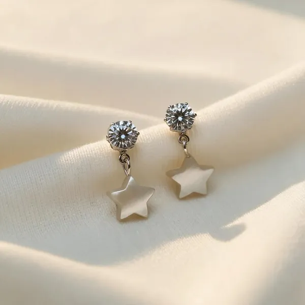 Silver_Tone_Star_Drop_Earrings_For_Women