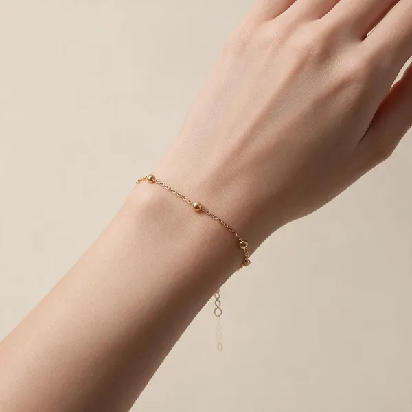 Gold_Tone_Beaded_Chain_Bracelet_For_Women