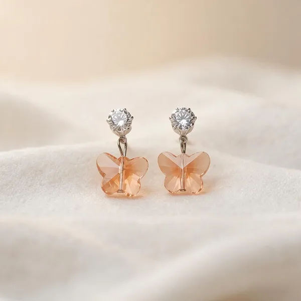 Orange_Butterfly_Drop_Earrings_For_Women