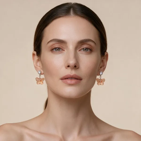 Orange_Butterfly_Drop_Earrings_For_Women