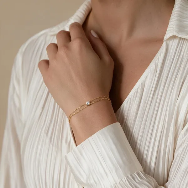 Gold_Tone_Double_Chain_Bracelet_For_Women