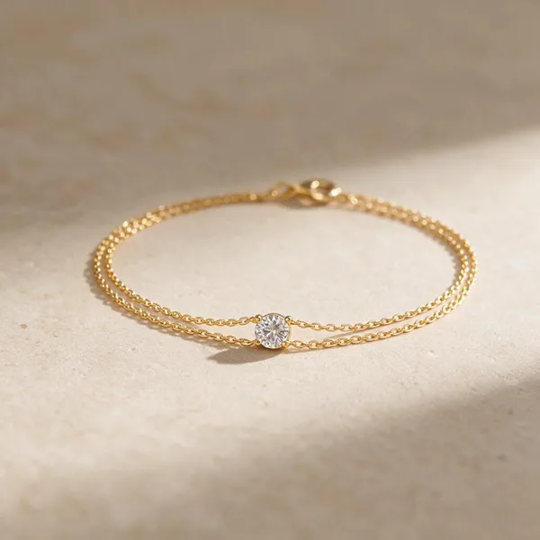 Gold_Tone_Double_Chain_Bracelet_For_Women