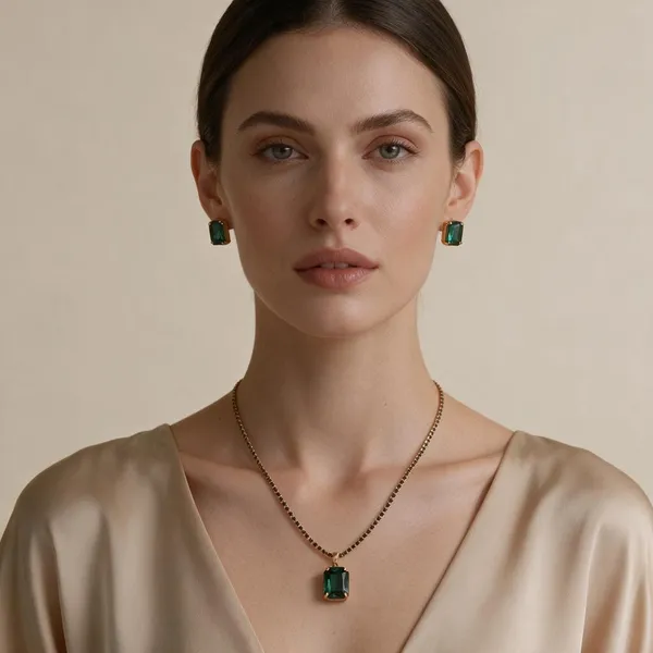 Green_Stone_Necklace_And_Earrings_Set_For_Women