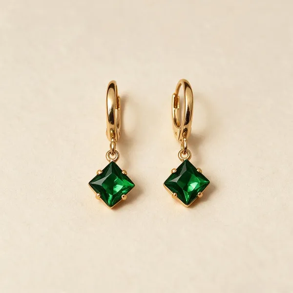 Green_Gold_Tone_Drop_Earrings_For_Women