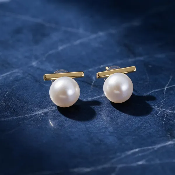 Gold_Tone_Pearl_Stud_Earrings_For_Women