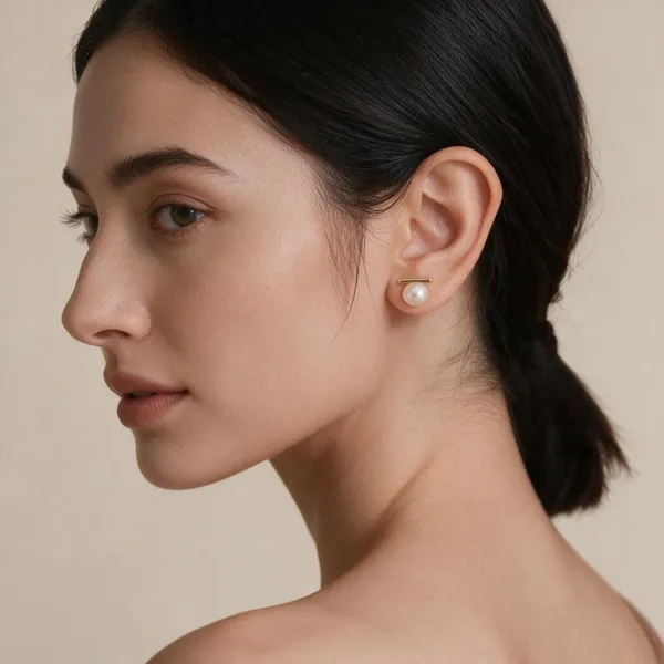 Gold_Tone_Pearl_Stud_Earrings_For_Women