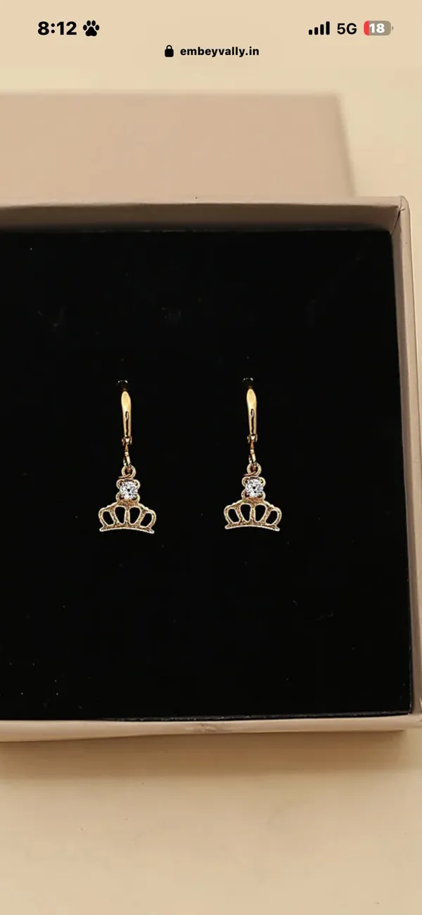 Gold_Tone_Crown_Drop_Earrings_for_Women