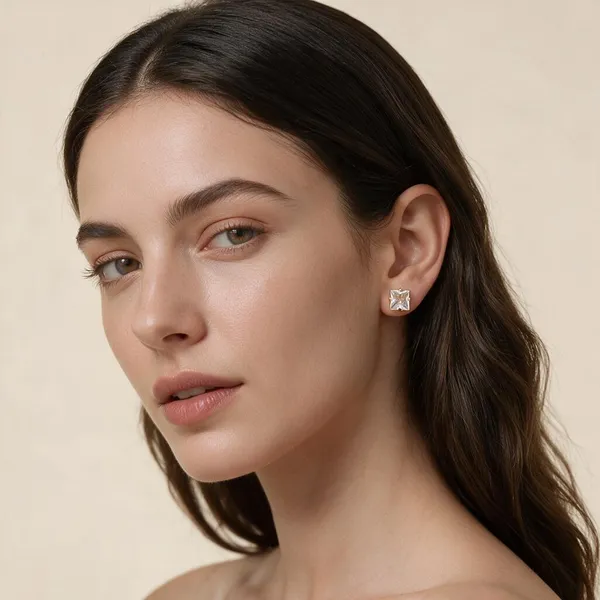 Silver_Tone_Square_Stud_Earrings_For_Women