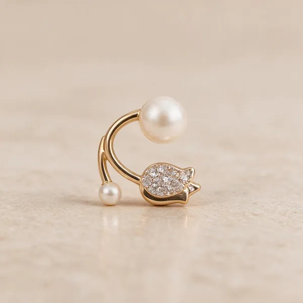 Gold_Tone_Pearl_Double_Hoop_Earrings_For_Women